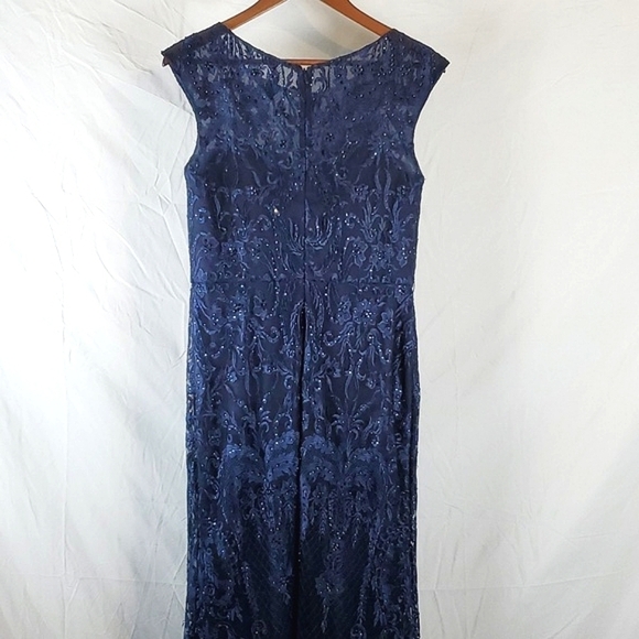 Mori Lee Navy Blue Maxi Dress - Picture 6 of 14